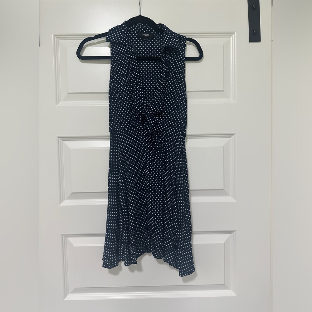 Mini polka dot dress low cut